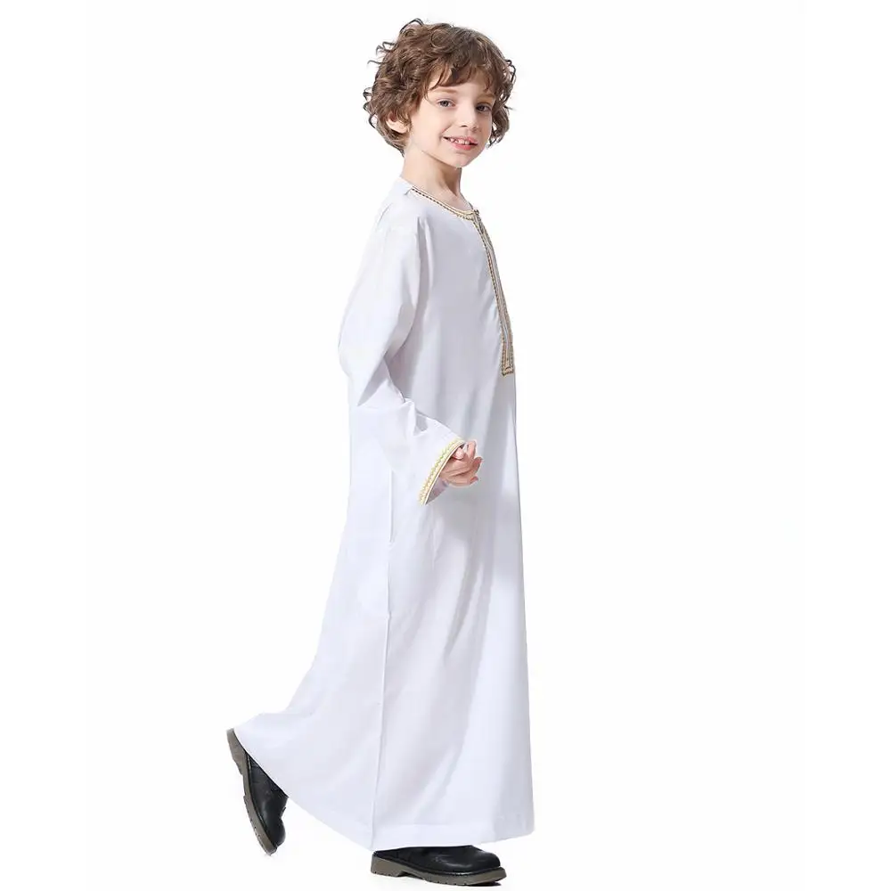 Мусульманская Абая для детей, длительное платье для мальчиков, мусульманский Рамадан, детский кафтан, Дубай, Арабский кафтан, служба поклон... от AliExpress WW