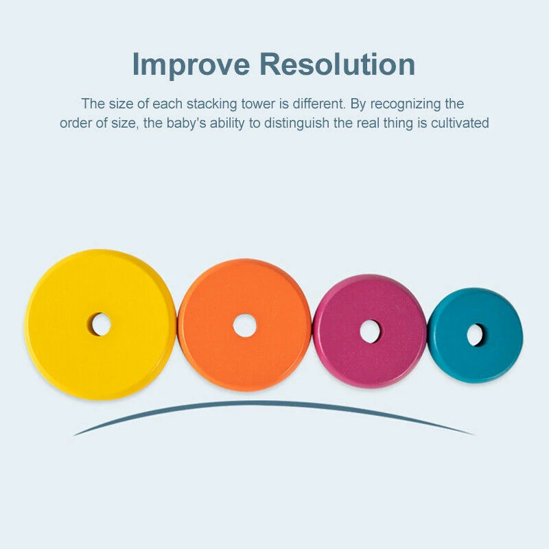 

2020 Wooden Clown Rainbow Towers Kids Children Developing Educational Toys Gift