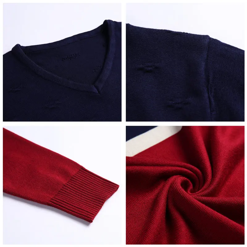 

2020 Spring Autumn Cotton Sweater Men Knitwear Shirt Mens Cashmere Sweaters Pull Homme Casual V-Neck Pullover Men J878