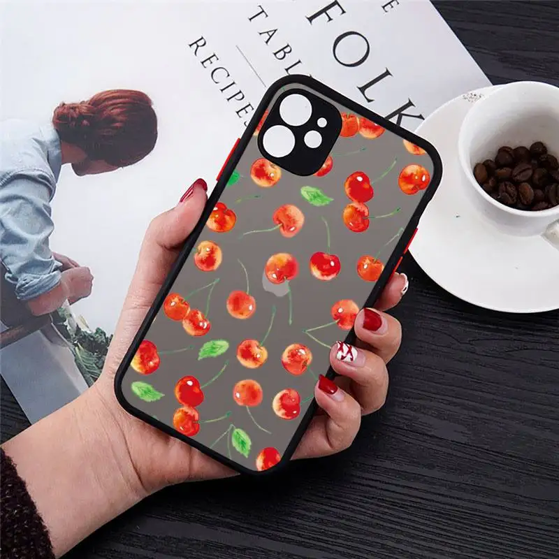 

Fruit stitching funny avocado Phone Cases Transparent Matte for iPhone 7 8 11 12 s mini pro X XS XR MAX Plus cover funda