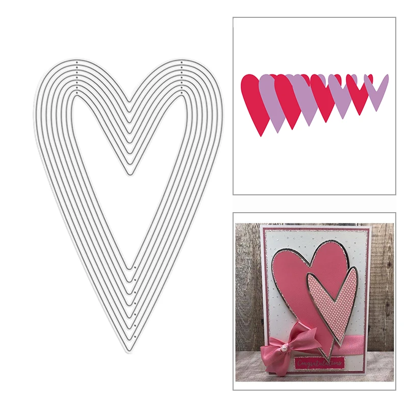 

Новая рамка в форме сердца «сделай сам», 2021 без штампов, рельефное ремесло и металлические Вырубные штампы для изготовления открыток, скрап...