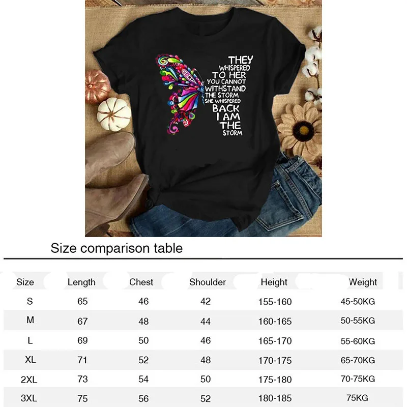 

Summer Fashion Butterfly Letter Print Women T-shirt 2021 Casual Slim Streetwear Cotton Short Sleeve Tee Shirt Basic O-neck Top