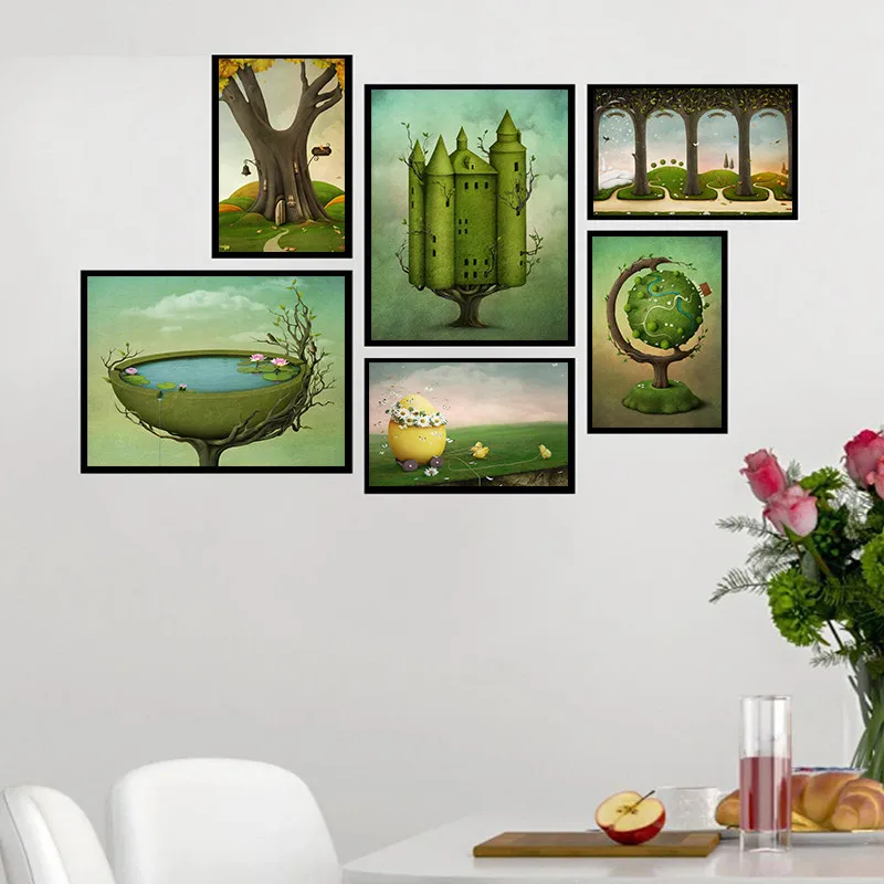 Сказочный мир напечатанный холст картины стены искусства гостиной детской