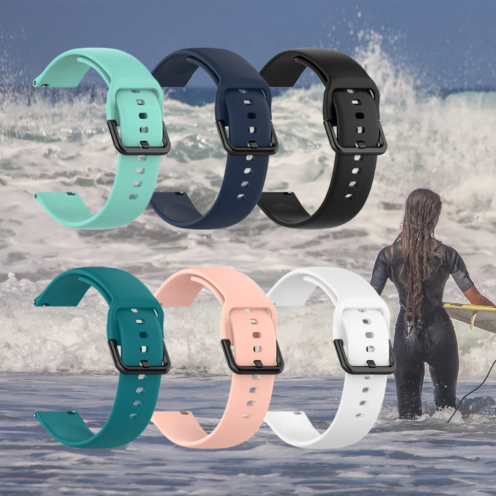 20 мм ремешок для часов Samsung Galaxy Watch Active 2 R500 R830 R820 спортивные силиконовые умные