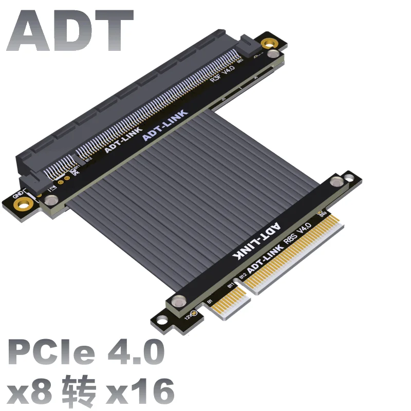 

PCIE x8 To x16 Extension Cable Adapter PCI-e 4.0 Riser 8x 16x GTX3080 RX5700xt Graphics Card Mining Extender