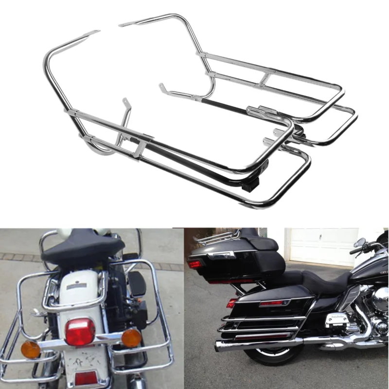 Защита седельной сумки мотоцикла рельсовый Кронштейн для Harley Touring Road King Electra Street Glide FLHT FLHX FLHR FLTR FLHTCU 97-08