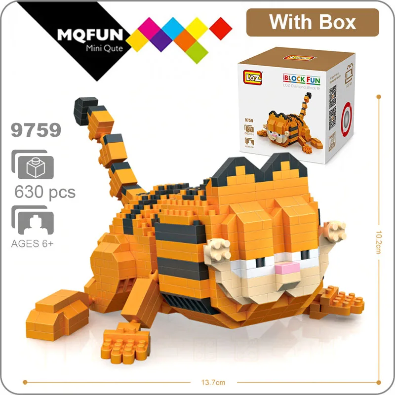 LOZ Kawaii фильм мультфильм Кот собака животные Odie Garfield мини пластиковые
