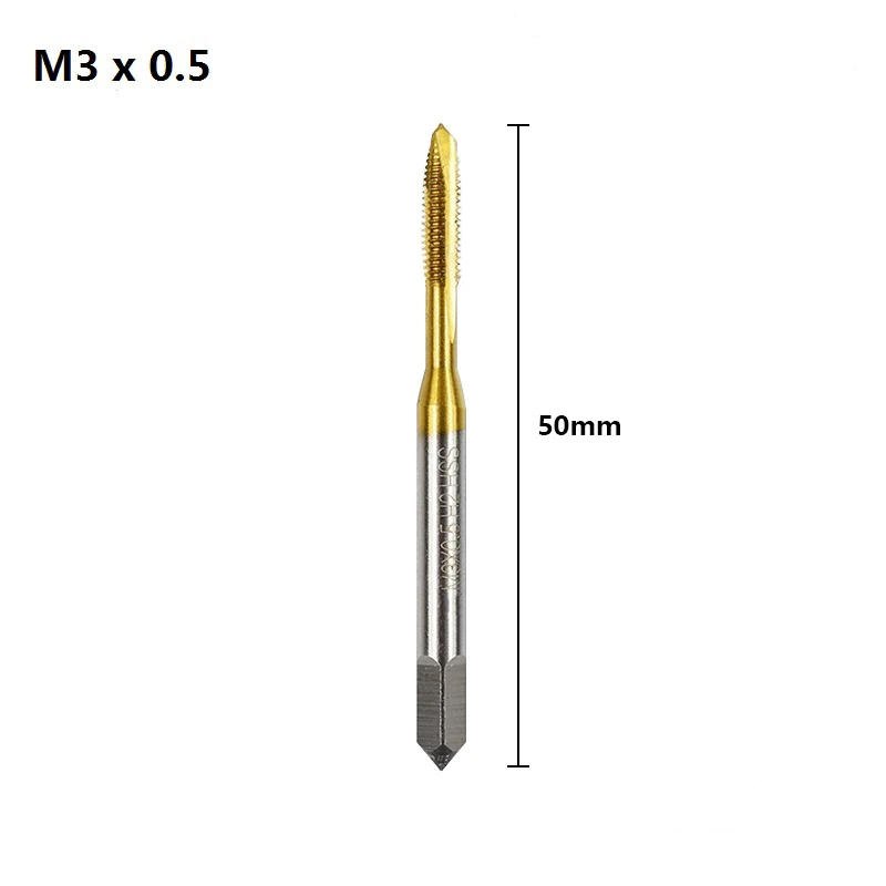 1 шт. HSS M2/M2.5/M3/M3.5/M4/M5/M6/M8 винтовой кран титановое покрытие сверло метрический ручной кран Прямой Флейта Резьба Кран - Цвет: M3x0.5