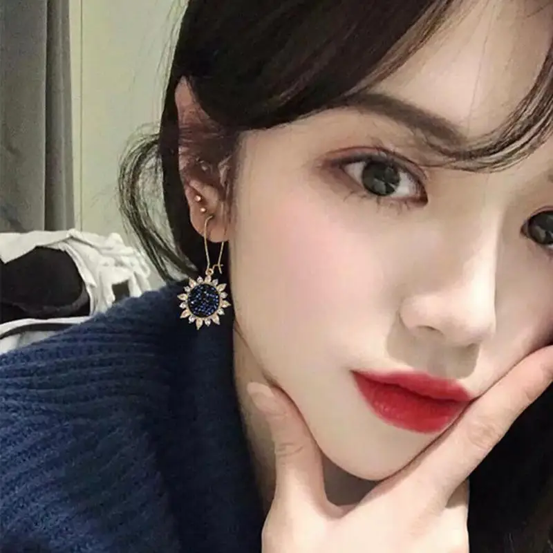 Блестящие новые модные брендовые ювелирные изделия со стразами Подсолнух