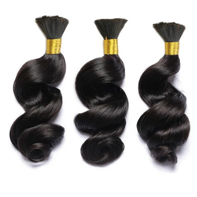 

Brazilian Human Hair Bulk For Braiding Loose Wave Remy Hair Weaving No Weft 3Bundles Human Hair Extensions #Black #2 #4 #Brown