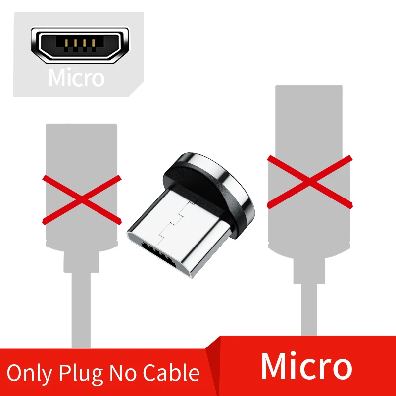 Micro Plug Магнитный кабель Олаф 1 м 2 м Micro usb type-C кабель для iPhone 11 Pro Max XS samsung S8 S9 Быстрая зарядка магнитное зарядное устройство USB кабель - Цвет: Micro Plug