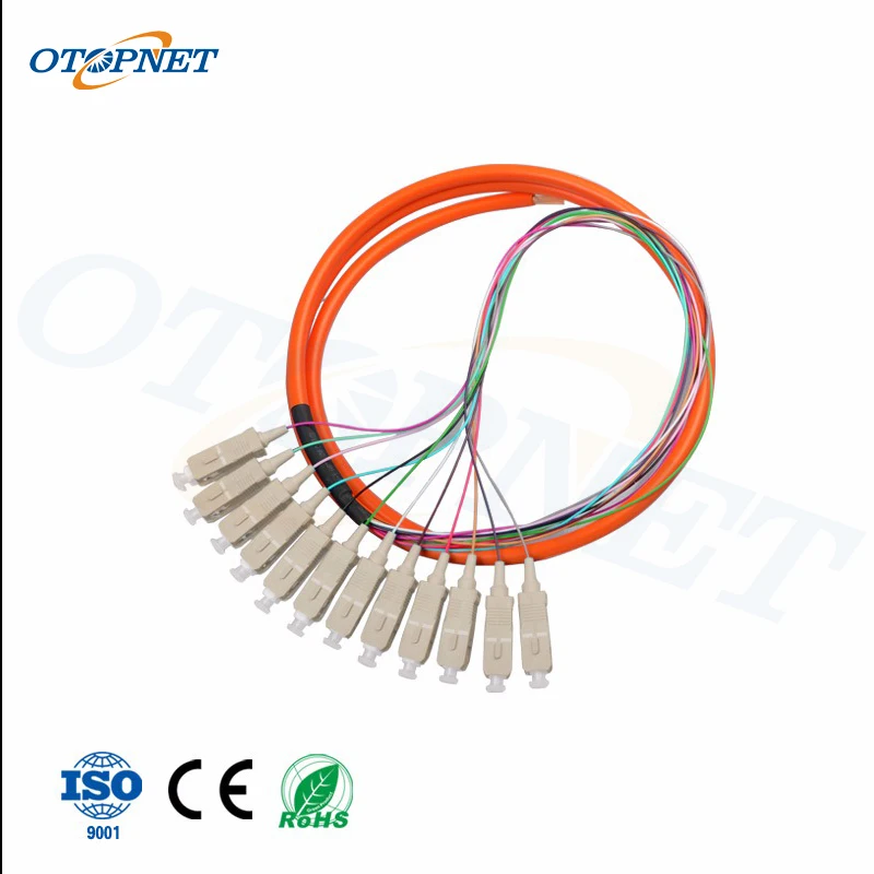 

10 шт. Pigtail 12 ядер SC/UPC мм 1 м многорежимный Перемычка однорежимный Simplex оптическая волоконная оптика FTTH