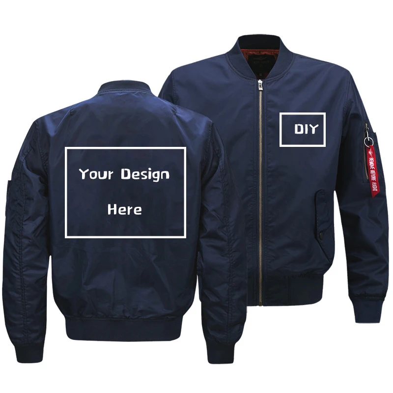 US Size Custom Logo Design New Men's Military Bomber Jacket Coat Unisex Thicken Army Tactical Zipper Flying Outerwear | Мужская