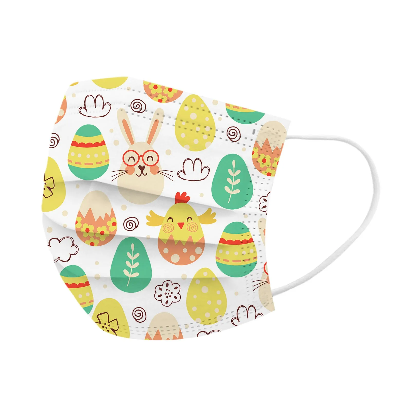 

50/100PC Easter Children's Mask Disposable Face Mask Printed Pattern Breathable Multicolor Facemask Masque Jettable Enfant