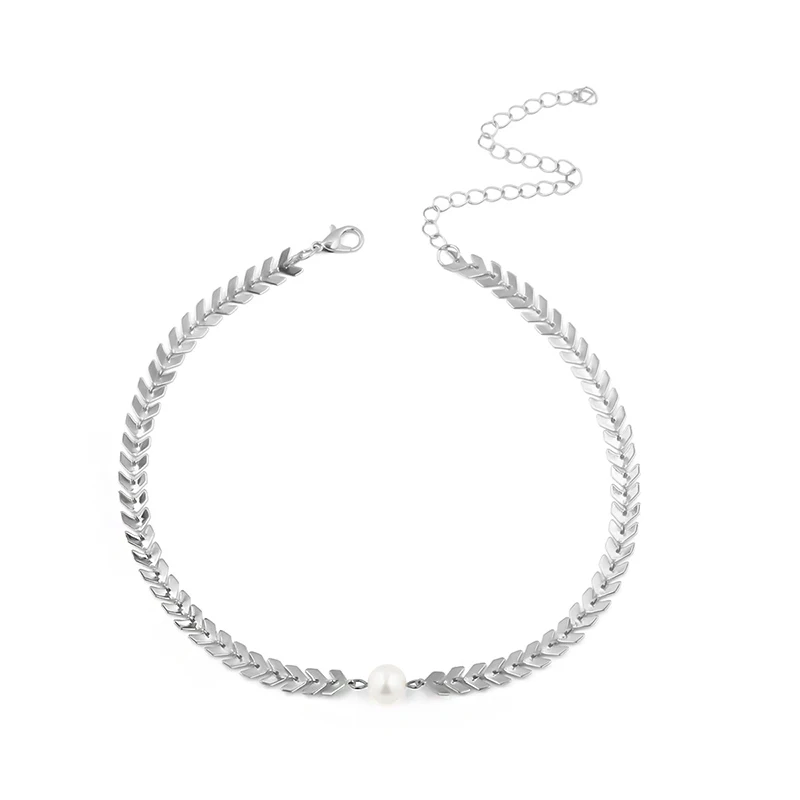 Индивидуальное Простое жемчужное ожерелье до ключицы Женская Очаровательная