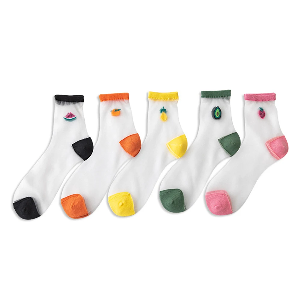 

Watermelon Pattern Ultra Thin Sheer Woman Socks Lace Stockings Transparent Lace Fruit Beautiful Female Sock