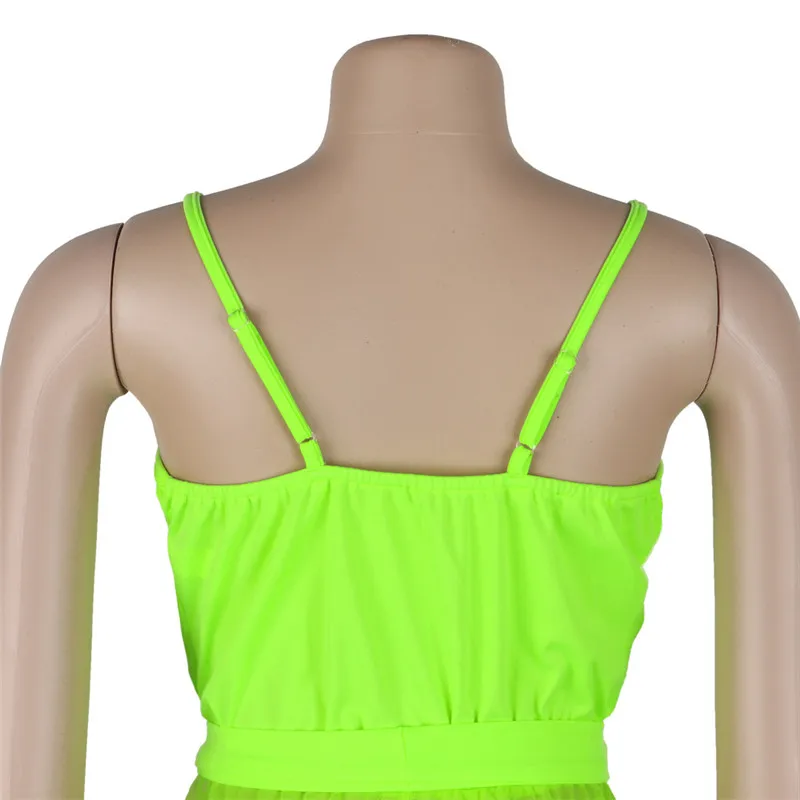 

Sexy Jumpsuit Women V-Neck Strap Rompers Solid Mesh Patchwork Sashes Playsuits Wide Leg Pants Overalls Woman Clothes Combinaison