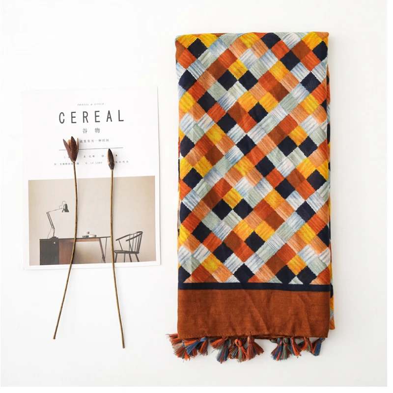 Новый шарф с принтом Пляжная шаль шарфы летняя женская модная длинная зимний