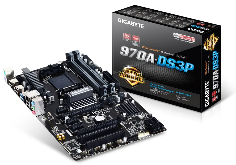 

Материнская плата для компьютера GIGABYTE GA-970A-DS3P USB3.0 SATA3 970A-DS3P Socket AM3/AM3 + DDR3 для AMD 970 б/у десктопной материнской платы