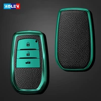 leathertpu all inclusive car remote key cover case for toyota chr c hr land cruiser 200 avensis auris corolla camry highlander