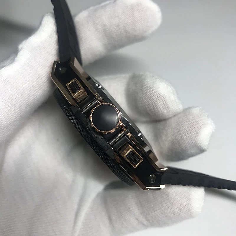 007 3 типа Мужские часы Скелетон с черным циферблатом автоматическим подзаводом