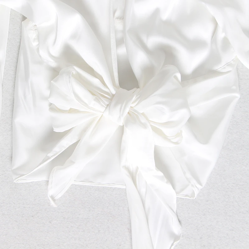 

TWOTWINSTYLE Backless Women's Shirts Turtleneck Lantern Long Sleeve Bowknot Sexy Party Blouse Female 2020 Summer Fashion New