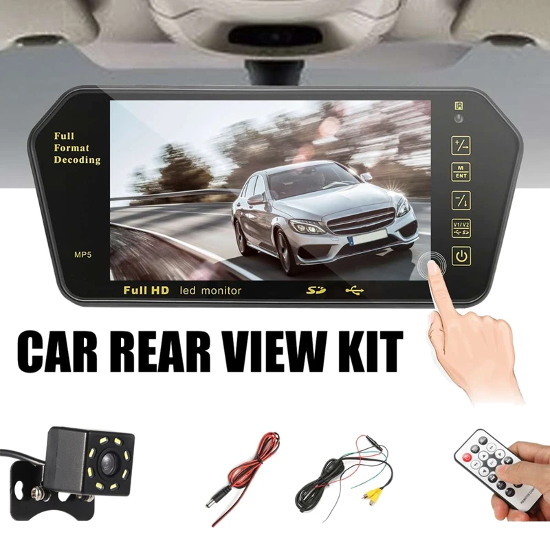 7 дюймовый автомобильный TFT LCD цветной MP5 плеер для зеркала заднего вида Viedo|CD-плеер