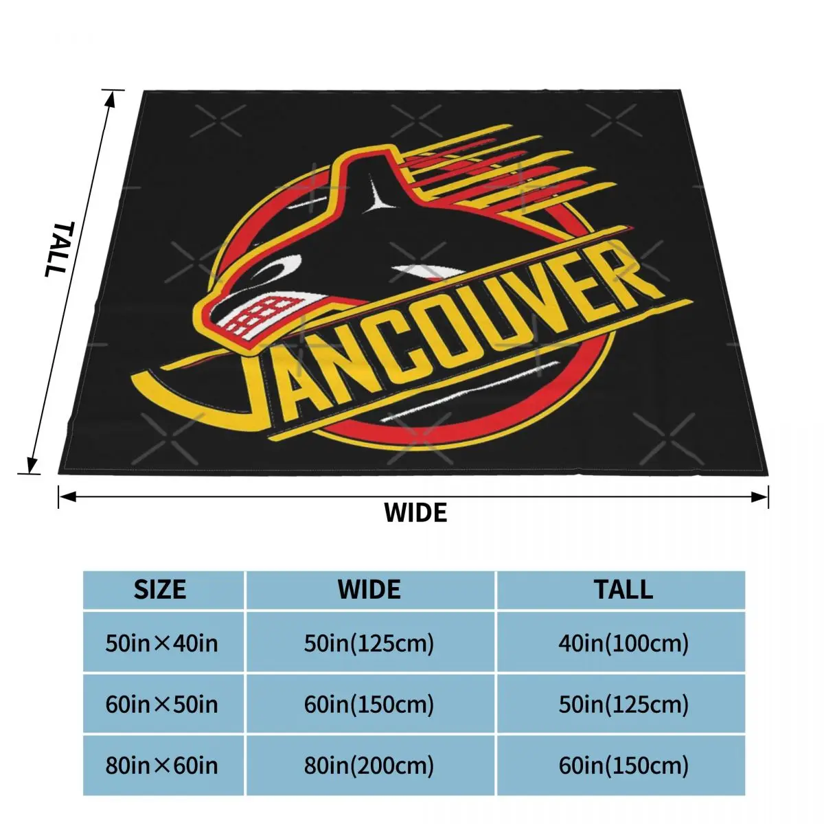 Редкий Ванкувер Хоккей-Ретро Canucks одеяло покрывало клетка Sky кроватка Детский