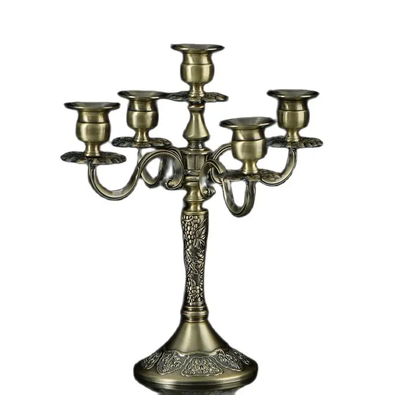 Nordic Retro Metal Five Arm Candlestick Home Decor Candle Holders Wedding Centerpieces Romantic Accessories Bougeoir Gift FC373 | Дом и сад