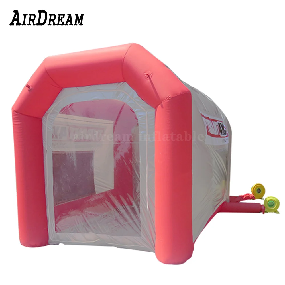 

Portable Customized size red Inflatable Car Spray Booth / Inflatable Paint Tent blow up Spraying workstation with 2 blowers