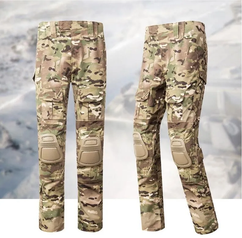 Страйкбол тактическая Униформа боевой рубашки брюки с налокотниками