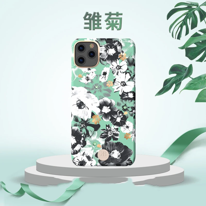 Kingxbar с украшениями в виде кристаллов и цветов Bling чехол Обложка для Apple iPhone 11 Pro Max с модными бриллиантами жесткий ударопрочный чехол-накладка чехол Для женщин леди - Цвет: Color 4