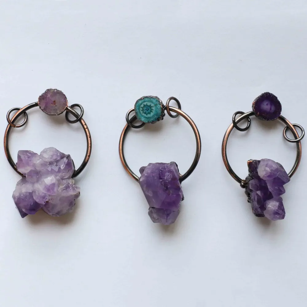 

Amethyst Pendant For Pray Necklace Jewellry Making Material Free shipping