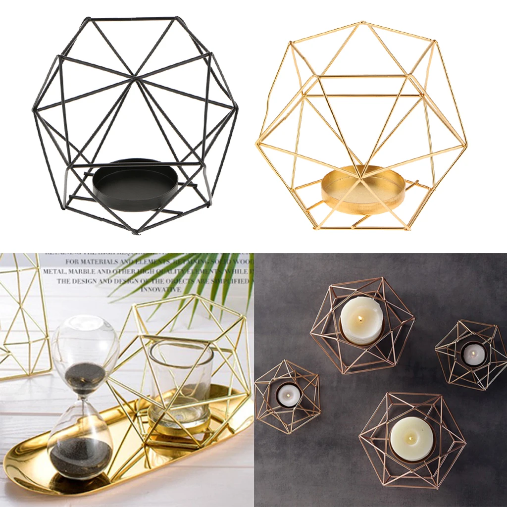 8x Nordic Style Geometric Candle Holder Iron Tea Light Candlestick Tabletop | Дом и сад