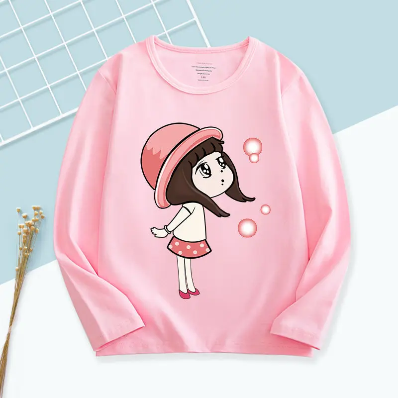 Новое поступление футболки для маленьких девочек на весну и осень 2021 детская