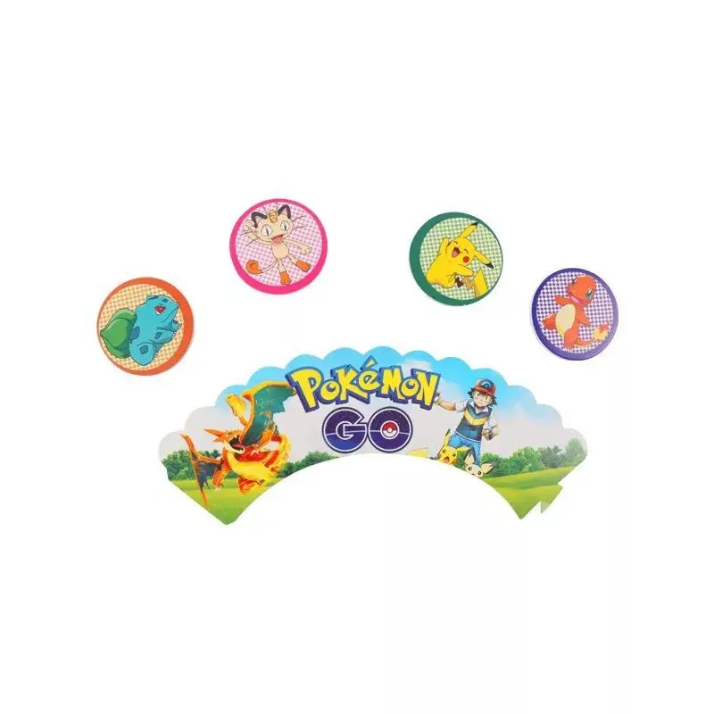 Pokemon Birthday Party Supplies Tableware Set Party Paper Plates Cup Napkins Pokemon Party Balloon Decorations Hats Flags Candle