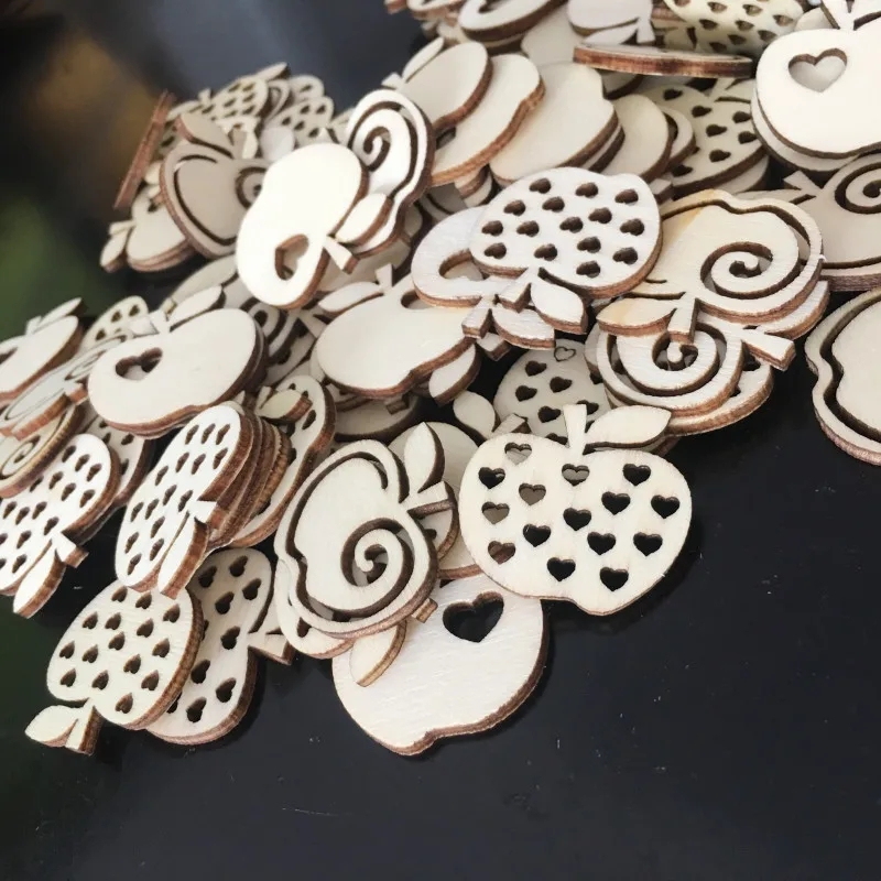 25 шт. деревянные вырезы яблока для творчества | Дом и сад