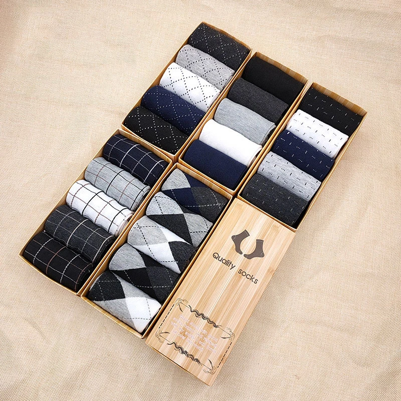 

5 Pairs High Quality Casual Business Cotton Socks Solid Color Elastic Socks For Spring Autumn Male Breathable Socks For Man Gift
