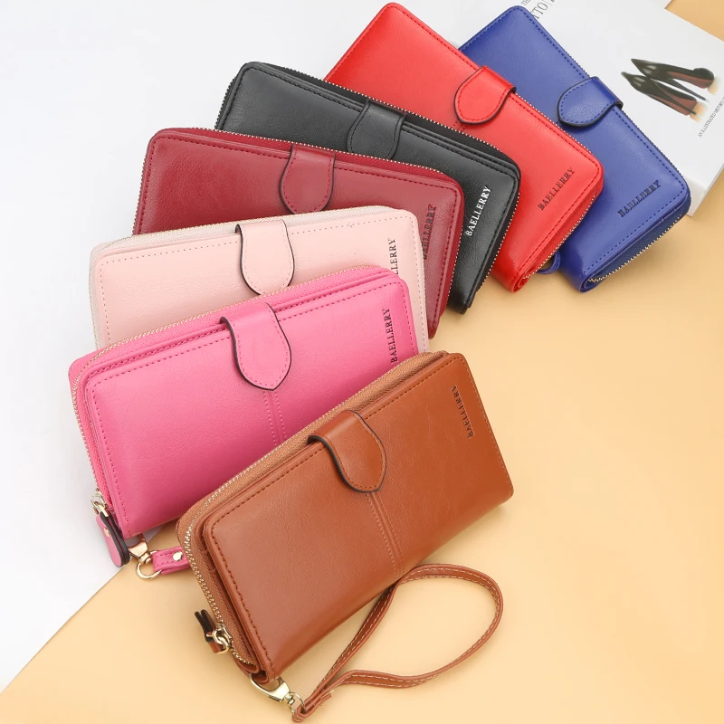 Женский Длинный кошелек портмоне Baellerry Soild из искусственной кожи с застежкой