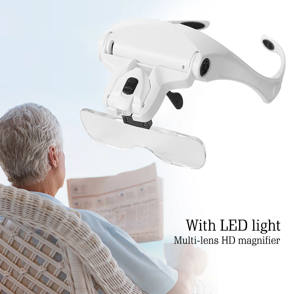 

Увеличительное стекло с 5 линзами 1.0X/1.5X/2.0X/2.5X/3.5X, лупа со светодиодный ными лампами, многофункциональная лупа, увеличительное стекло для сва...