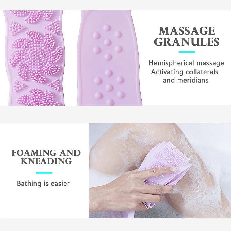 Magic Silicone Bath Body Brush Back Scrubber Towels Rubbing Mud Peeling Massage Shower Extended Skin Clean |
