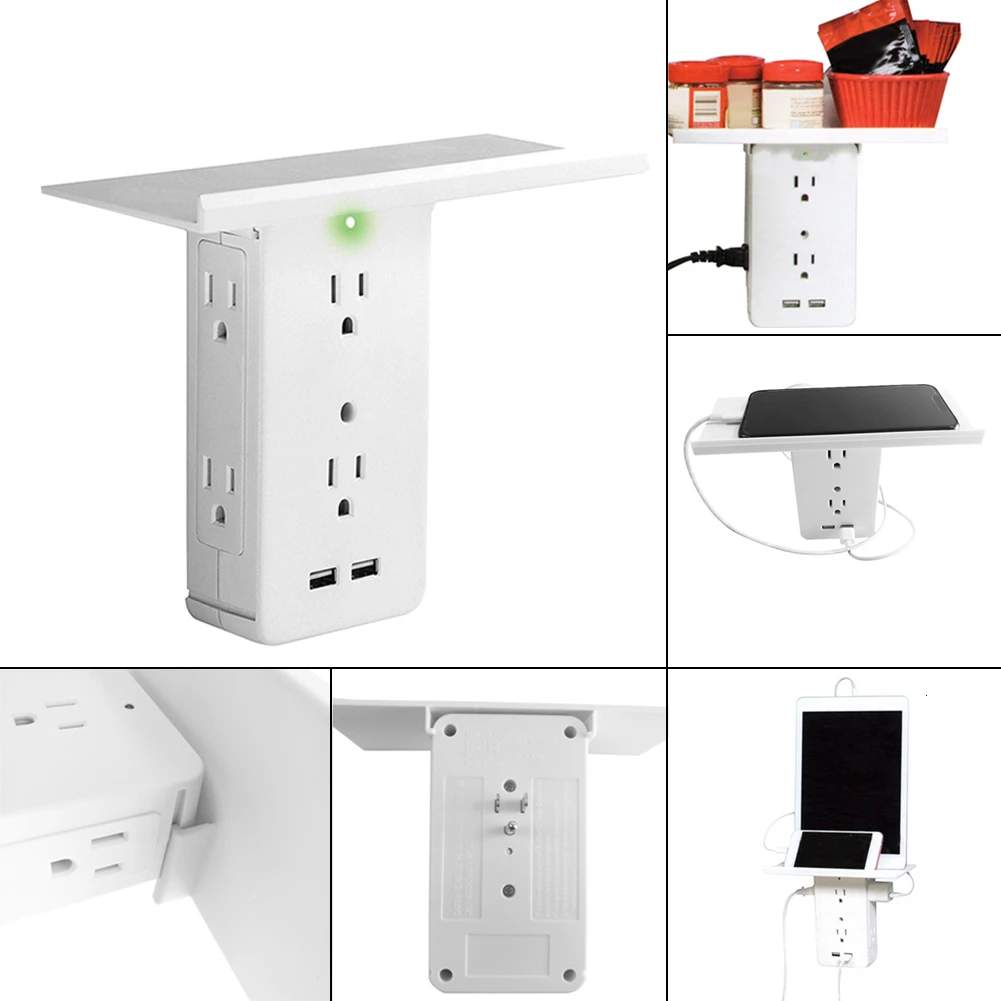 Стойка для розеток с выключателем 6 удлинителей электрических 2 USB портами