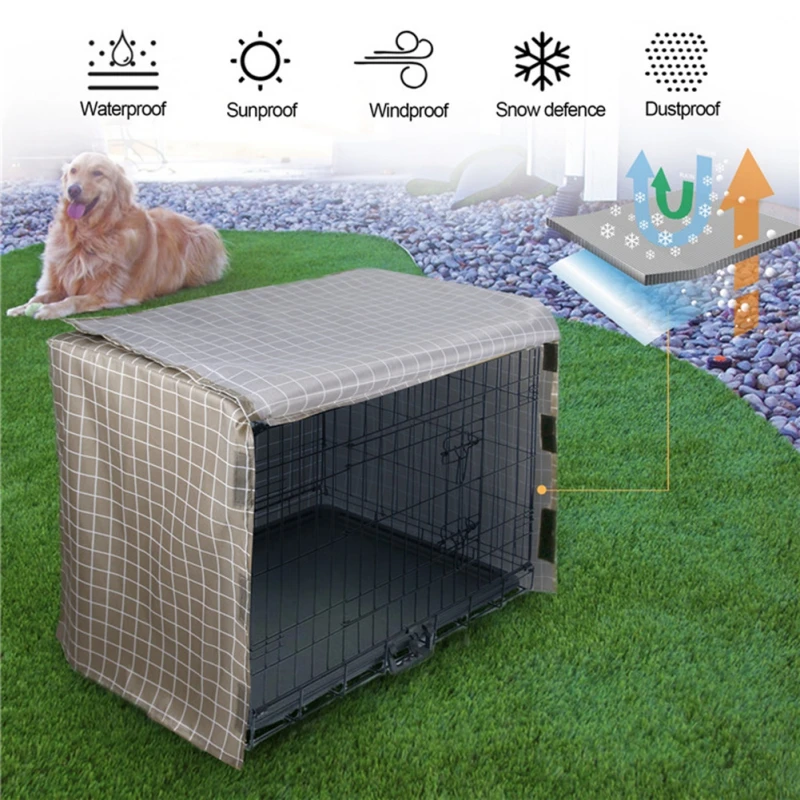 Four Door Dog Crate Cover Durable Windproof Cover Pet Kennel