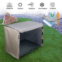four door dog crate cover durable windproof cover pet kennel cover waterproof sun protection dog crate cover