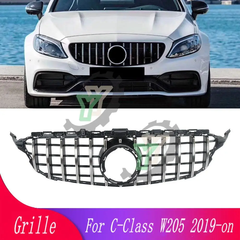 

Car front bumper modified GT style grille for Mercedes-Benz C-Class W205 C205 C180 C200 C250 C300 2019+ front racing grill