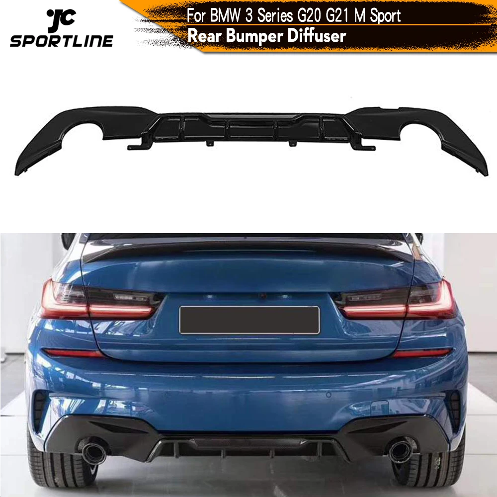 

PP Glossy Black Car Rear Bumper Diffuser Lip Spoiler for BMW 3 Series G20 G21 M Sport 2019 2020 Rear Lip Diffuser