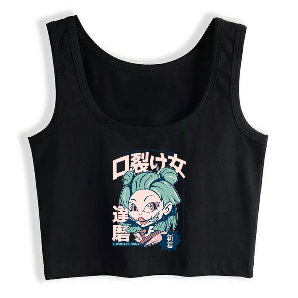 

Crop Top Women Funny 90s Japanese Kawaii Kuchisake Onna Harajuku Tank Top Women Custom Women Clothes