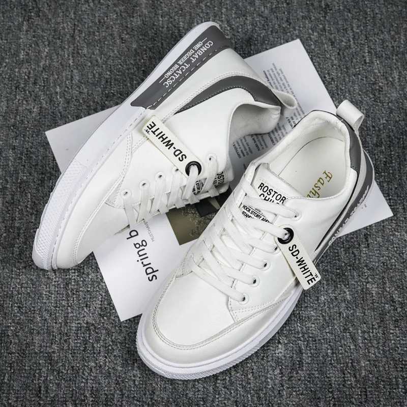 

Men's white shoes autumn new men's sports shoes trend all-match low-cut vulcanized shoes fashion shallow mouth casual shoes