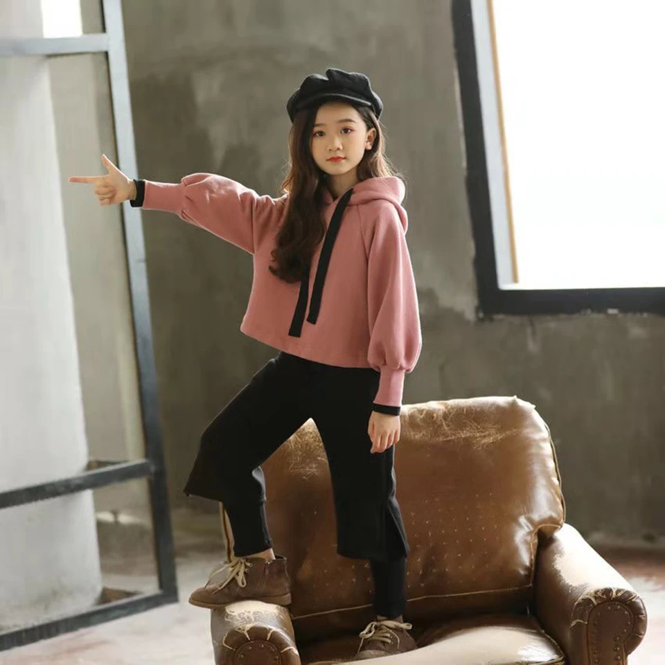 Повседневный Спортивный костюм для девочек на весну осень комплект детской