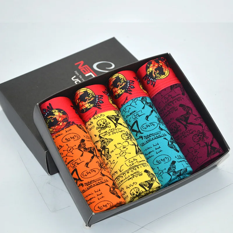 Модные осенние модели цветных боксеров Мужское нижнее белье новые полосатые